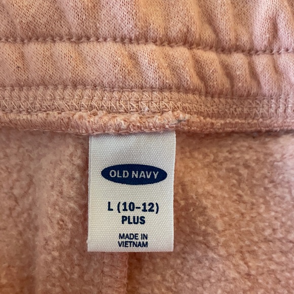 Old Navy Girls L PLUS Fleece Joggers Sweatpants PINK Logo - Picture 3 of 5